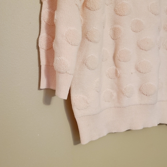 Lord & Taylor | Peach Polka Dot Crewneck Sweater - Picture 8 of 11